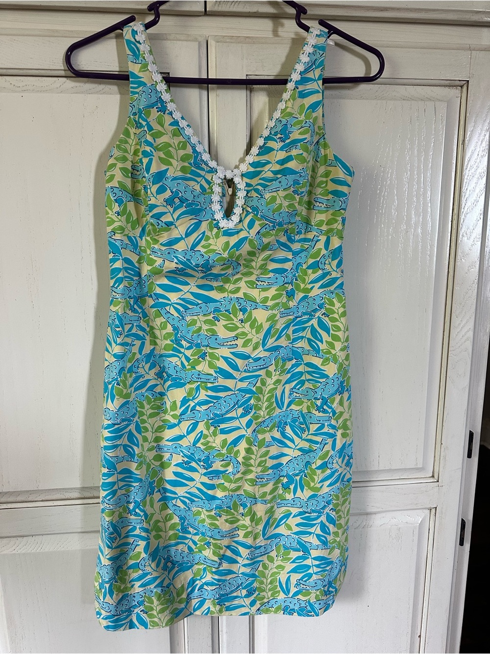 Lilly Pulitzer Blue & Green Leaf-Print Mini Dress